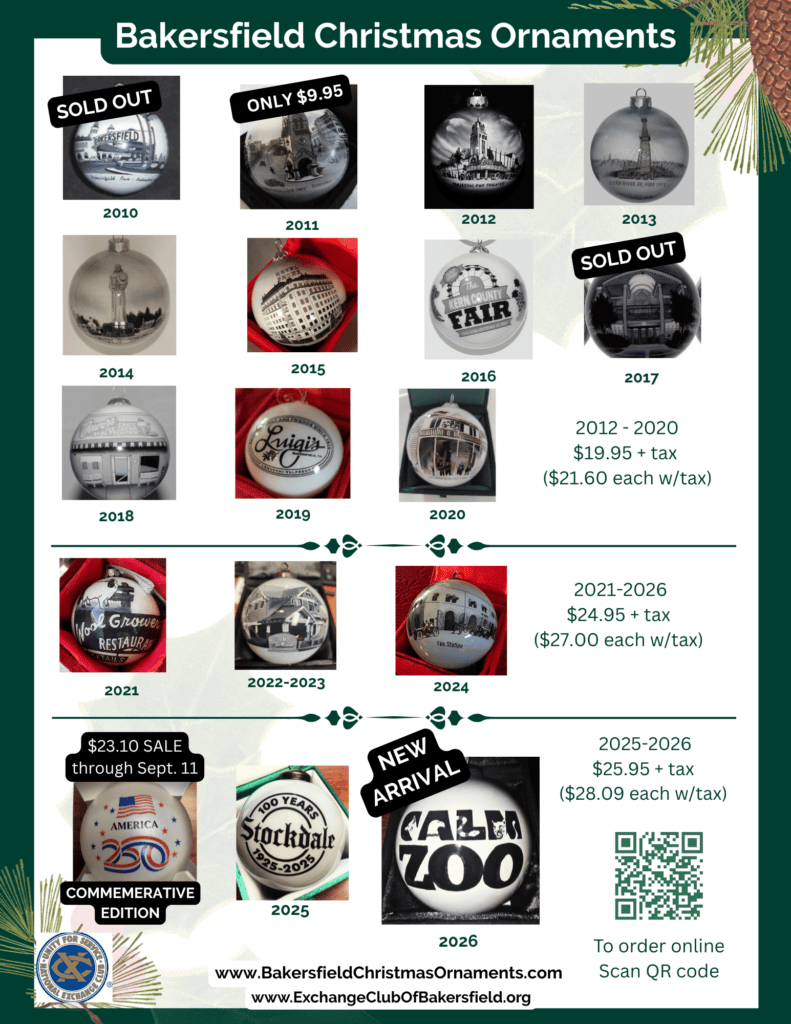 Bakersfield Christmas Ornaments 2026