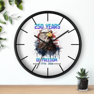 Patriotic Eagle Wall Clock - 250 Years of Freedom (1776-2026)
