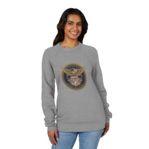 Patriotic Eagle Emblem Sweatshirt — 'America' Vintage Military Crest Crewneck