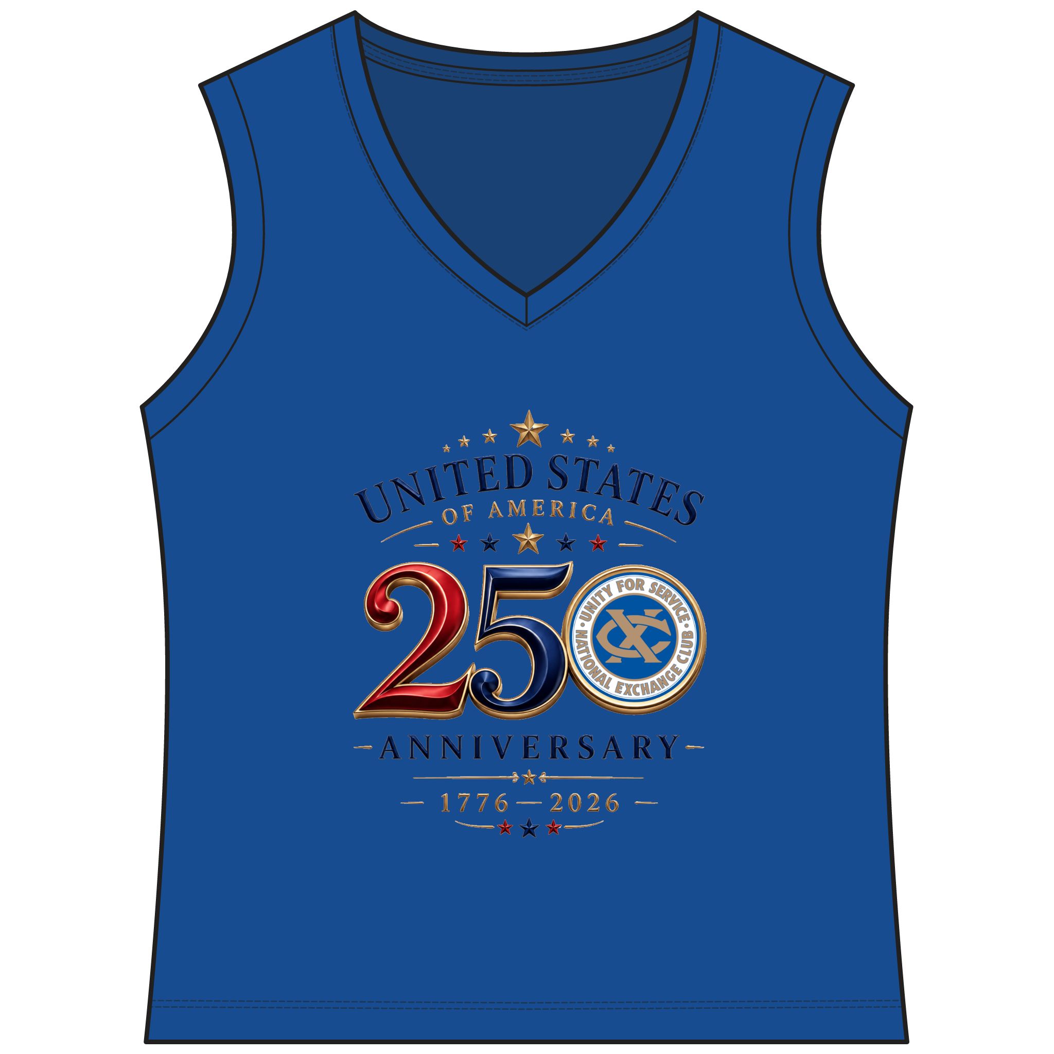 250th Anniversary USA Women V-Neck Tank Top — United States 1776–2026 Celebration - Las Vegas - Image 5