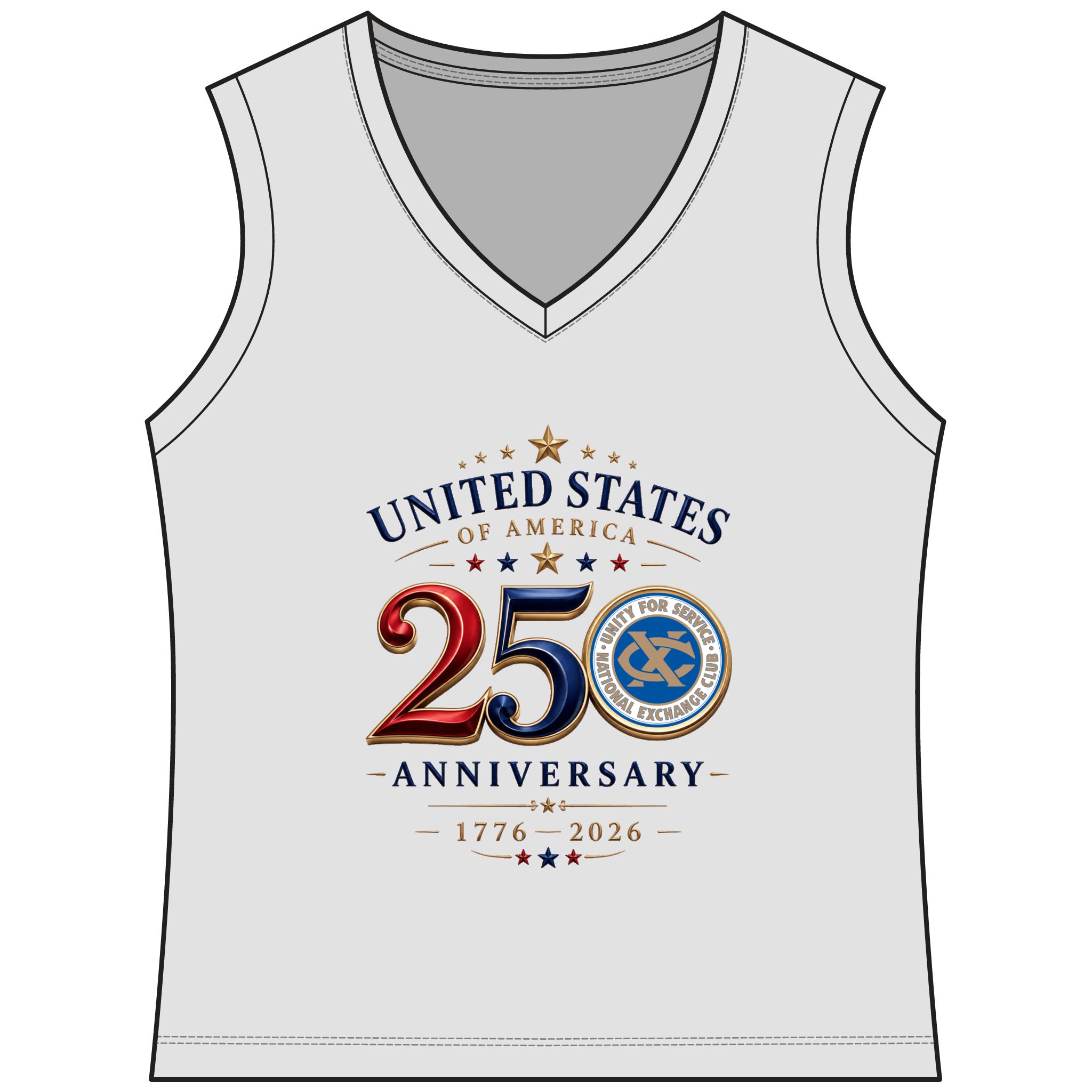 250th Anniversary USA Women V-Neck Tank Top — United States 1776–2026 Celebration - Las Vegas - Image 7