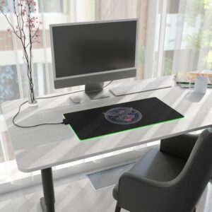 LED Gaming Mouse Pad — Patriotic "America" Eagle Emblem RGB Desk Mat