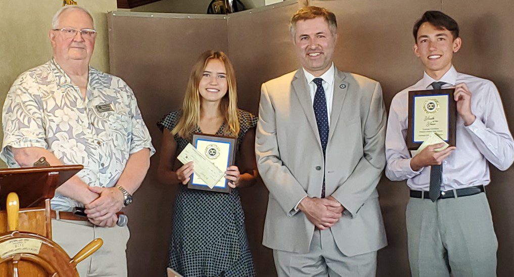 Jerry Nininger, Isabel Glassen, Principal Sean Boulton, Lucas Gretler, Newport Harbor HS